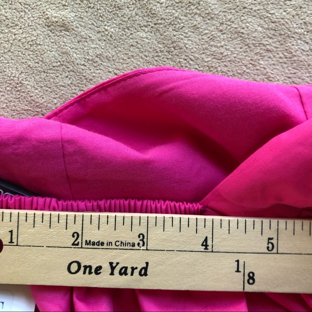 Bardot Fuschia Pink Flouncy Square Neck Ruffled Cotton Dress - Picture 9 of 10